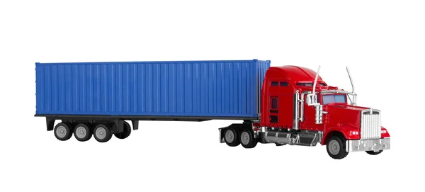 Vrachtwagen met lading container — Stockfoto