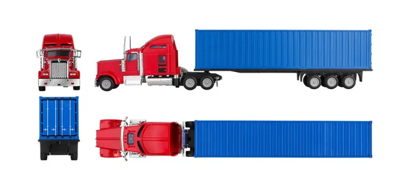 Vrachtwagen met lading container — Stockfoto