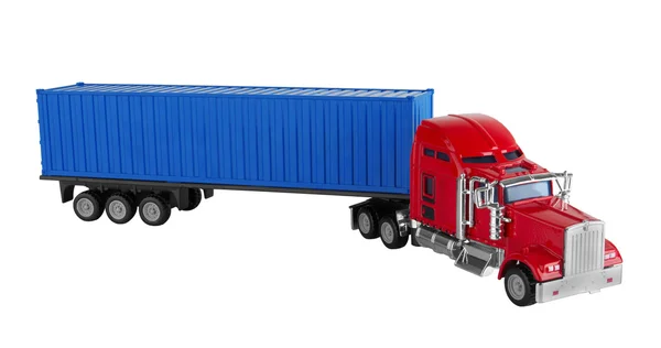 Lastbil med last container — Stockfoto