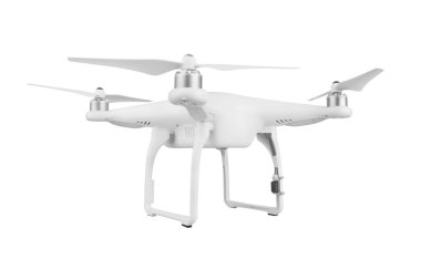 Dron, beyaz üzerine quadrocopter