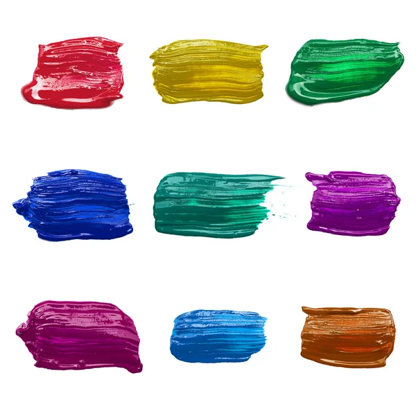 Set of strokes of multicolored paint — Stock Photo, Image