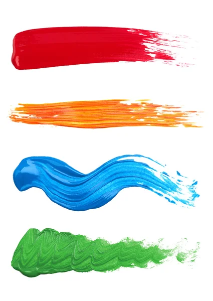 Set of strokes of multicolored paint — Stock Photo, Image