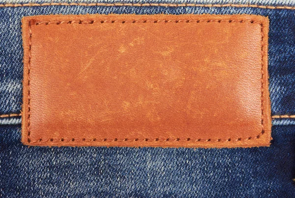 Etiqueta jeans de couro em branco — Fotografia de Stock
