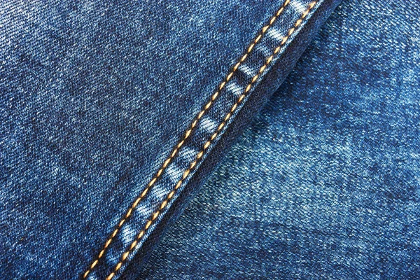 Jeans background with double thread's — Stock Photo, Image