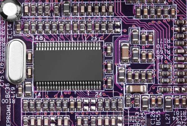 Işlemcili elektronik devre kartı — Stok fotoğraf