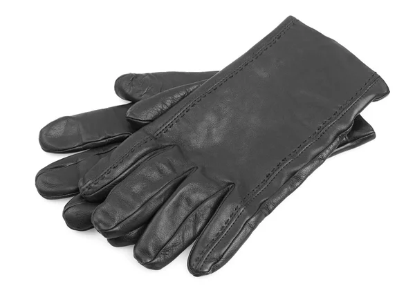 Men's black leather gloves — Stock Photo, Image