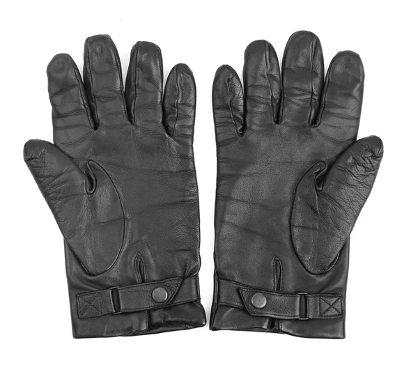 Мужские чёрные кожаные перчатки — стоковое фото