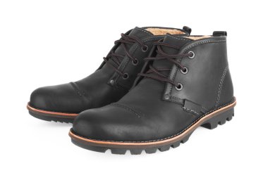 erkek siyah deri ayakkabı