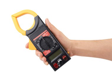 Digital multimeter in hand