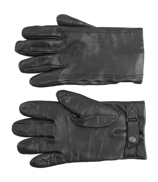 Men's black leather gloves — Stock Photo, Image