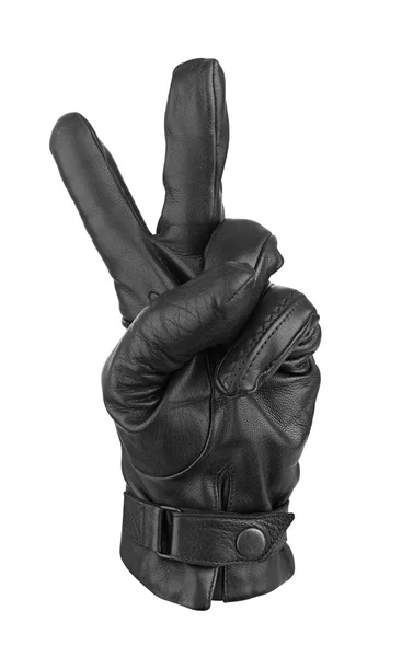 Men's black leather gloves — Stock Photo, Image