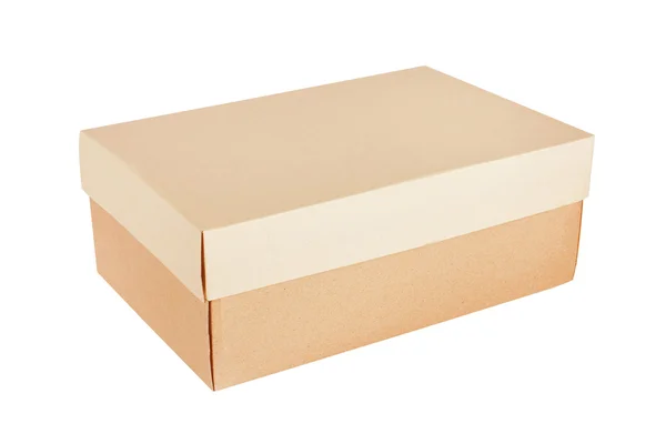 Бумажная коробка на белом — стоковое фото