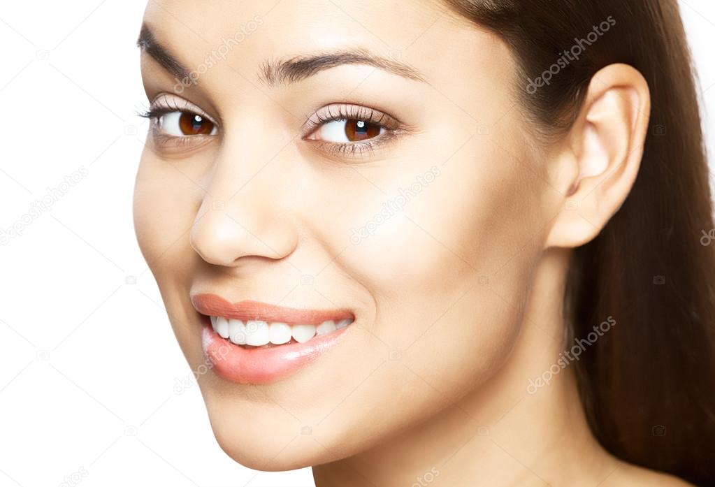 Woman smile. Teeth whitening. Dental care. 