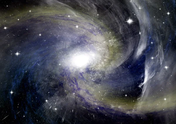 Estrelas, poeira e nebulosa de gás em uma galáxia distante — Fotografia de Stock