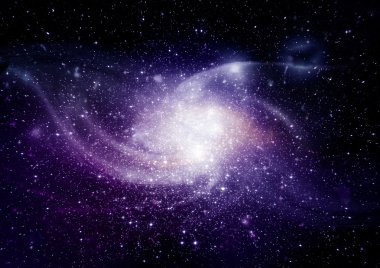 Uzak bir galaksideki yıldızlar, toz ve gaz bulutsusu