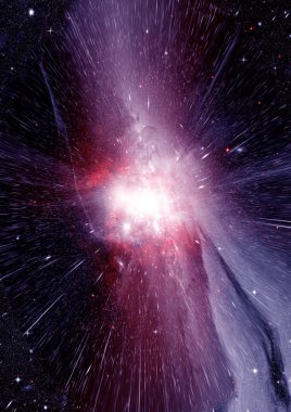 Uzak bir galaksideki yıldızlar, toz ve gaz bulutsusu