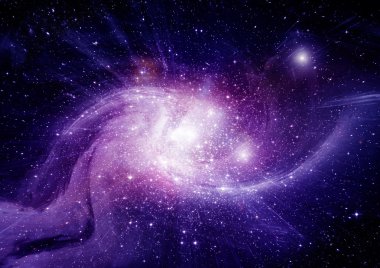 Uzak bir galaksideki yıldızlar, toz ve gaz bulutsusu