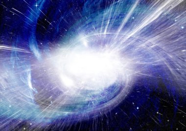 Uzak bir galaksideki yıldızlar, toz ve gaz bulutsusu