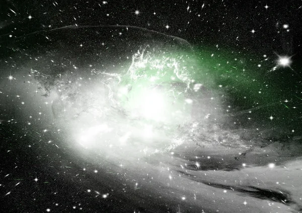 遥远星系中的恒星、尘埃和气体星云 — 图库照片