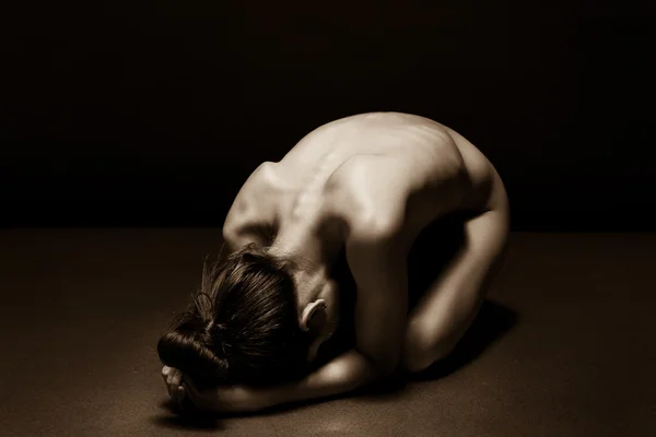 Сексуальна оголена жінка чорно-біла Мистецтво — стокове фото