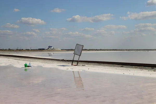 Altai Krai Bursol Lake Incredibile Vista Sul Lago Salato Rosa — Foto Stock