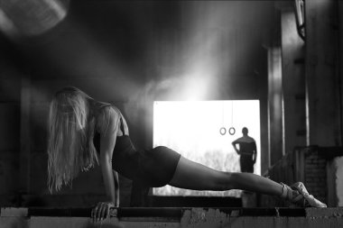 attractive woman dancing modern ballet