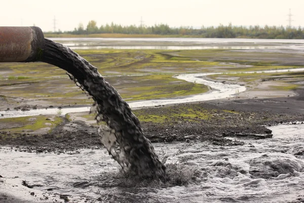 Industrial pipe discharging liquid waste