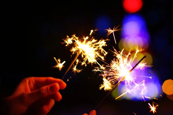 Fundo de férias com um sparkler — Fotografia de Stock