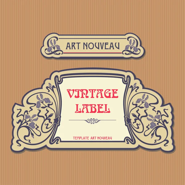 Utsmyckade vintage etikett i art nouveau-stil — Stock vektor
