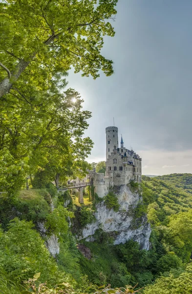 利希滕斯坦城堡在德国巴登-符腾堡州 — 图库照片