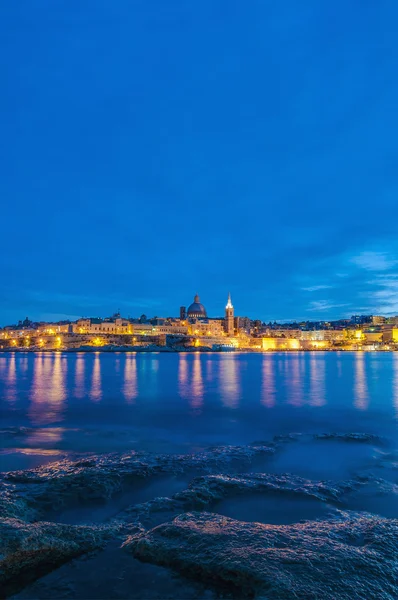 Valletta nábřeží panorama pohled, malta — Stock fotografie