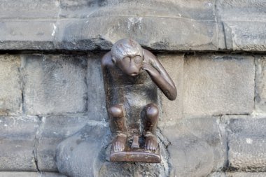 Guardhouse Monkey statue in Mons, Belgium. clipart
