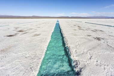 salinas grandes jujuy, Arjantin üzerinde su havuzu.