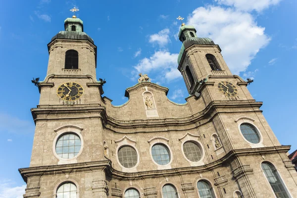 Kathedraal van st. james in innsbruck, Oostenrijk. — Stockfoto