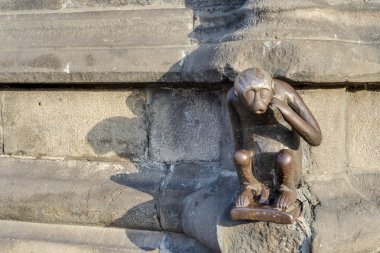 Guardhouse Monkey statue in Mons, Belgium. clipart