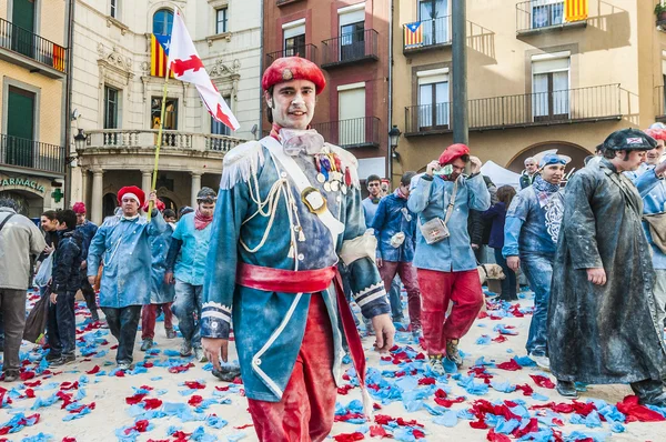 Flour War in Berga, Spain — Stock Photo, Image