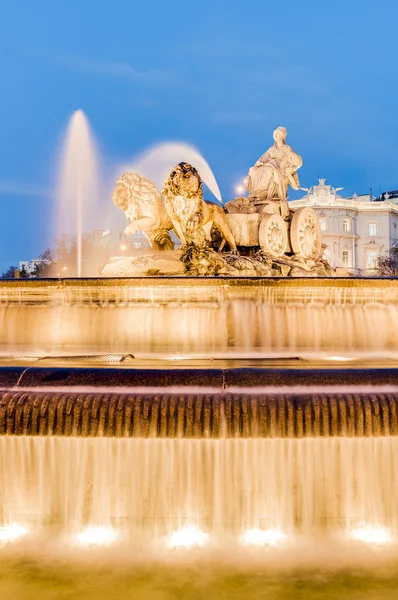 Στο σιντριβάνι Cibeles στη Μαδρίτη, Ισπανία — Φωτογραφία Αρχείου