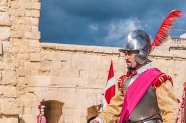 içinde Guardia törende st. jonh's cavalier, birgu, malta.