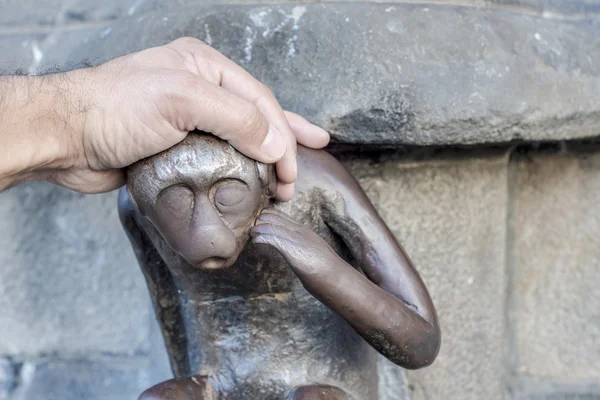 Statua Scimmia Guardhouse a Mons, Belgio . — Foto Stock
