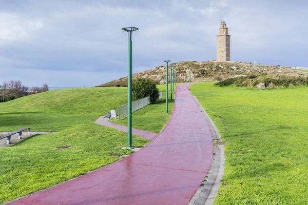 Herkulova věž a coruna, Galicie, Španělsko. — Stock fotografie