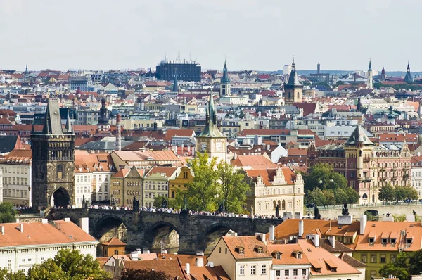 Prague skyline from view the castle. — Stock Photo, Image