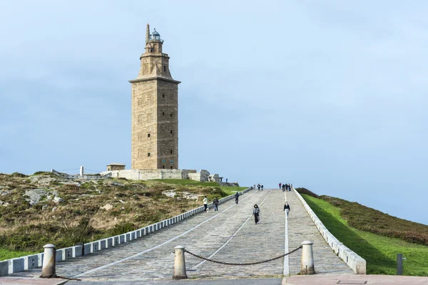 Herkulova věž a coruna, Galicie, Španělsko. — Stock fotografie