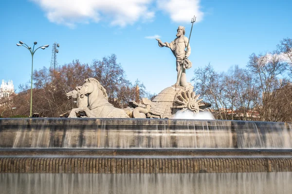 Neptunus fontän i Madrid, Spanien. — Stockfoto