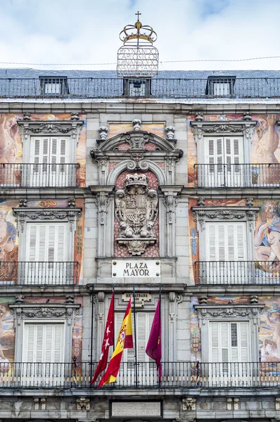 Praça Plaza Mayor em Madrid, Espanha . — Fotografia de Stock