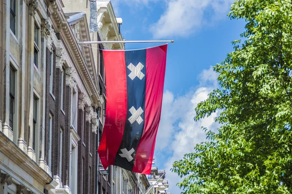 Vlag in Amsterdam straten, Nederland. — Stockfoto