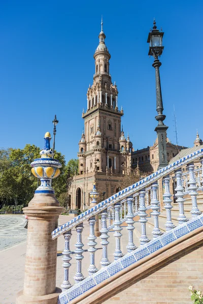 Praça da Espanha em Sevilha, Andaluzia, Espanha. — Fotografia de Stock