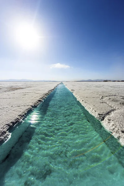 Water pool on Salinas Grandes Jujuy, Argentina. — Stock Photo, Image