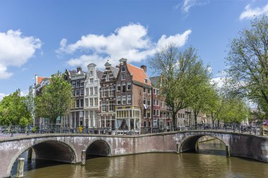 Keizersgracht kanalı Amsterdam, Hollanda.
