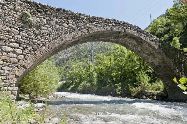 Ponte românica em la Margineda, Andorra — Fotografia de Stock