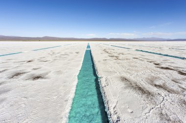 salinas grandes jujuy, Arjantin üzerinde su havuzu.